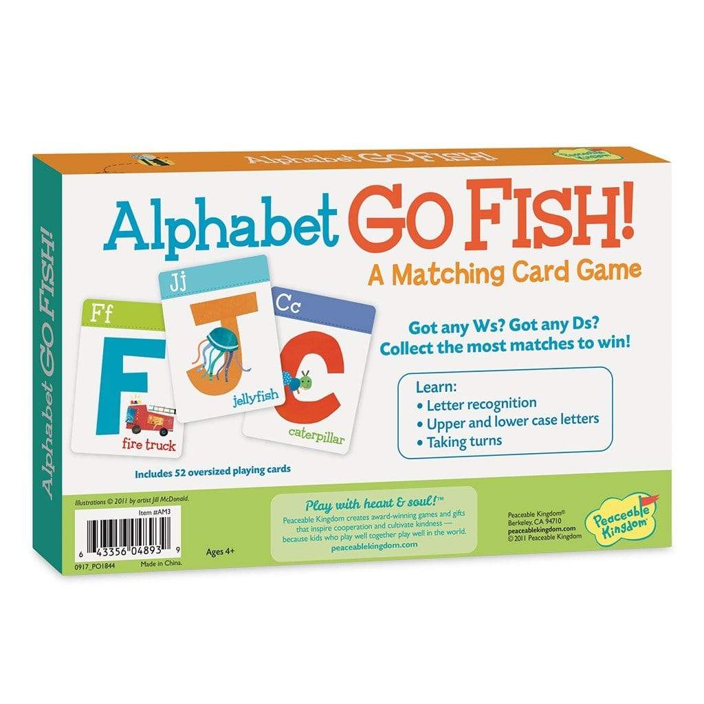 Peaceable Kingdom Alphabet Go Fish Letter Matching Card Game
